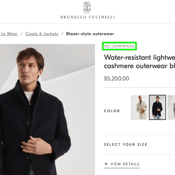 NWT $5200 - CURRENT Brunello Cucinelli Blazer Jacket - 100% Cashmere - M - Black - Picture 16 of 16